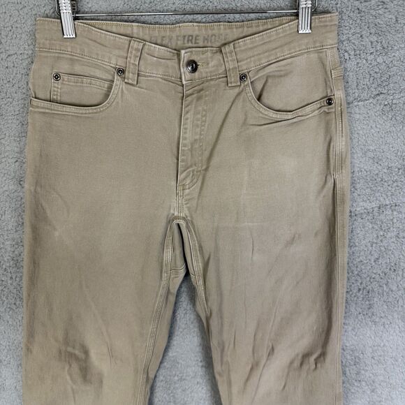 Duluth Trading Pants Mens 32x30 Beige Flex Fire Hose Chino Heavy Duty Stretch - Picture 2 of 12